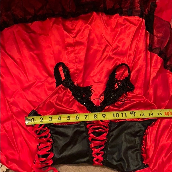 LEG AVENUE RED CAN CAN CORSET DRESS HALLOWEEN COSTUME - Picture 5 of 9